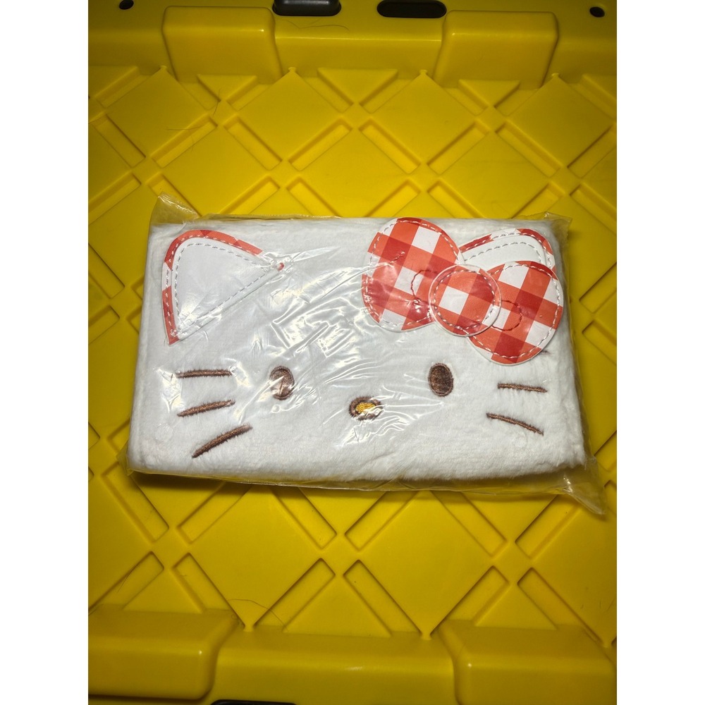 Loungefly Sanrio Hello Kitty Gingham Picnic Plush Zip Around Wallet White Red
